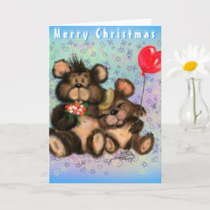 Cute Family Bears Christmas Card