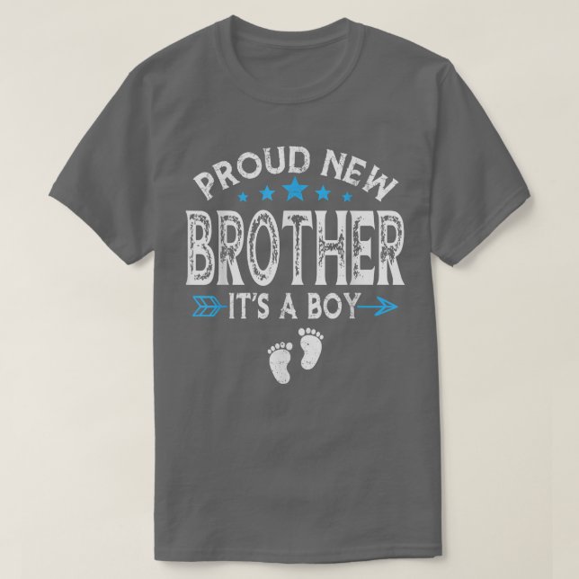 Cute Family Gender Reveal Proud New Brother It's A T-Shirt (Design Front)