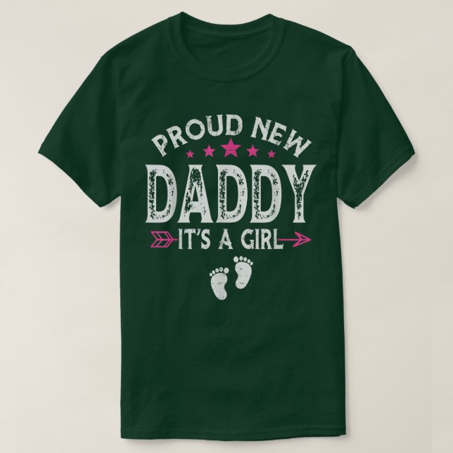 Cute Family Gender Reveal Proud New Daddy It's A G T-Shirt (Design Front)