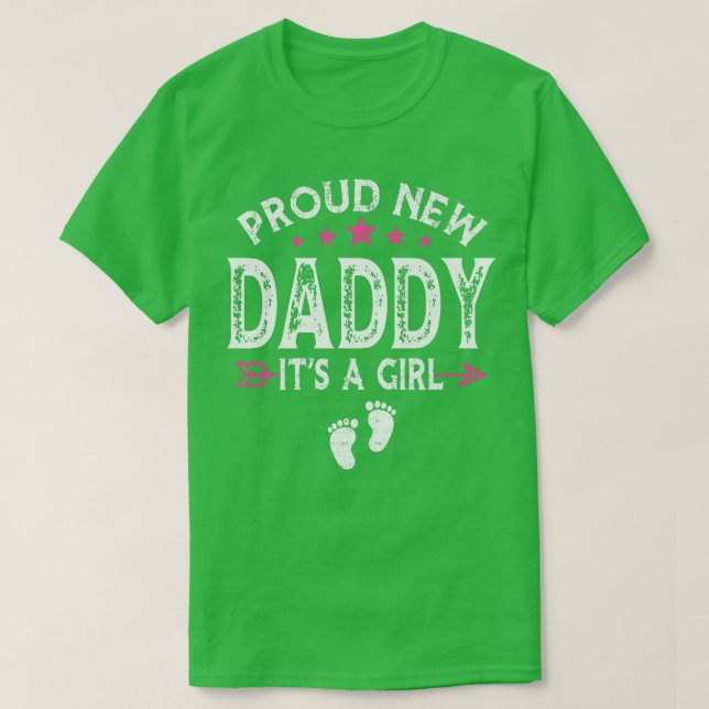Cute Family Gender Reveal Proud New Daddy It's A G T-Shirt (Design Front)