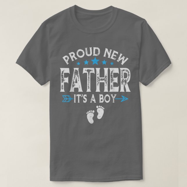 Cute Family Gender Reveal Proud New Father It's A  T-Shirt (Design Front)