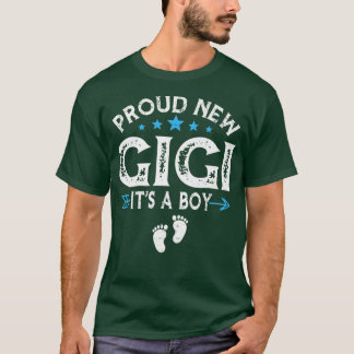 Cute Family Gender Reveal Proud New Gigi It's A Bo T-Shirt