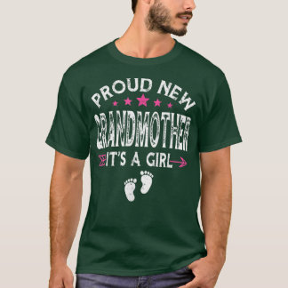 Cute Family Gender Reveal Proud New Grandmother It T-Shirt