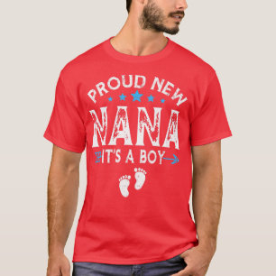 Cute Family Gender Reveal Proud New Nana It's A Bo T-Shirt