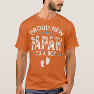 Cute Family Gender Reveal Proud New Papaw It's A B T-Shirt