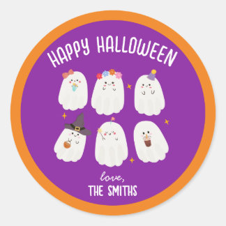 Cute family halloween stickers