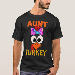 Cute Family Matching Aunt Turkey Aunty Thanksgivin T-Shirt