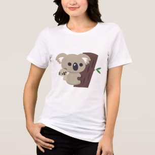 Cute Family Mother Koala Bear With Baby Tri-Blend Shirt