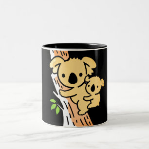 Cute Family Mother Koala Bear With Baby Two-Tone Coffee Mug