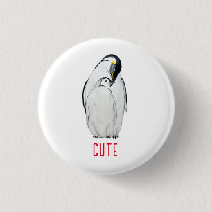Cute family of emperor penguins T-Shirt 3 Cm Round Badge