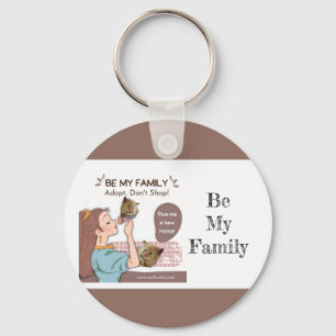 Cute family-proud cat lovers and pet families key ring