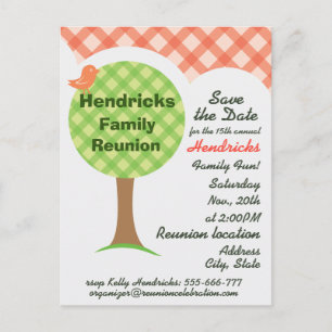 Cute family reunion invitation. postcard