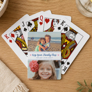 Cute Family Two Photo Game Night Keepsake Playing Cards