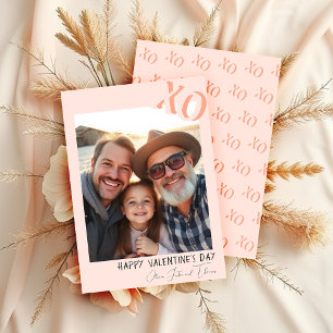 Cute Family Valentine Pink XO  Holiday Card