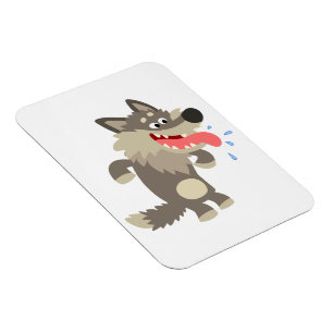 Cute Famished Cartoon Wolf Flexible Magnet