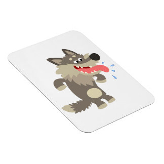 Cute Famished Cartoon Wolf Flexible Magnet
