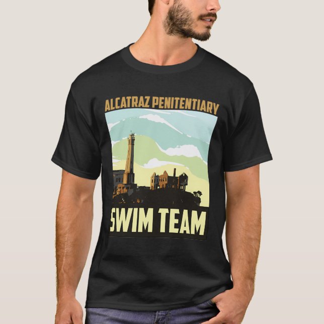 Cute Fancy Alcatraz Penitentiary Swim Team Hoodie  T-Shirt (Front)