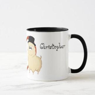 Cute Fancy Alpaca Couple with customisable names Mug