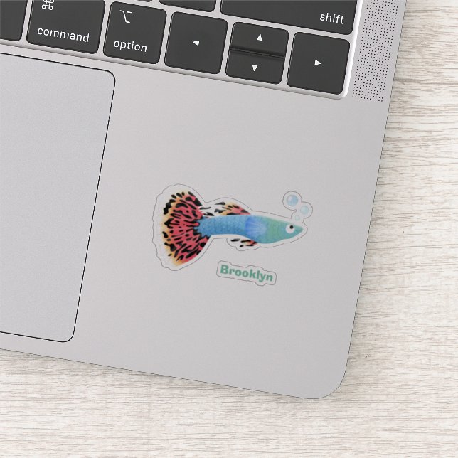 Cute fancy guppy tropical fish cartoon (Detail)