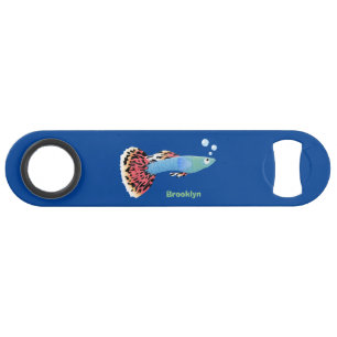 Cute fancy guppy tropical fish cartoon