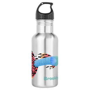 Cute fancy guppy tropical fish cartoon  532 ml water bottle
