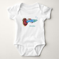 Cute fancy guppy tropical fish cartoon