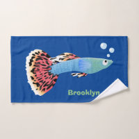 Cute fancy guppy tropical fish cartoon