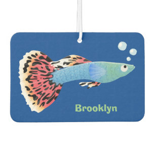 Cute fancy guppy tropical fish cartoon car air freshener