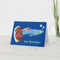 Cute fancy guppy tropical fish cartoon