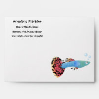 Cute fancy guppy tropical fish cartoon