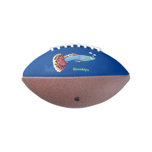 Cute fancy guppy tropical fish cartoon football