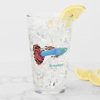 Cute fancy guppy tropical fish cartoon