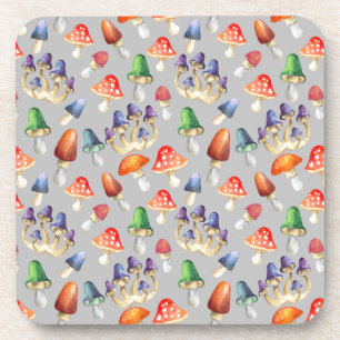 Cute fantastic mushrooms throw pillow coaster