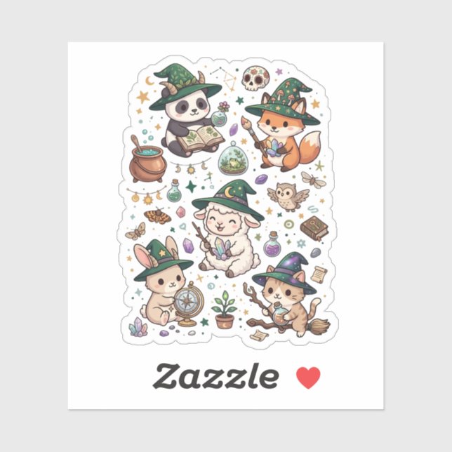 Cute Fantasy Animal Friends Sticker Set (Sheet)