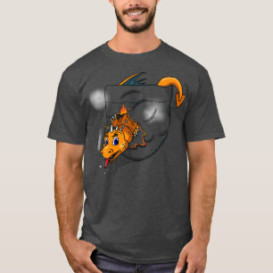 Cute Fantasy Book Dragon Monster Pocket Design too T-Shirt