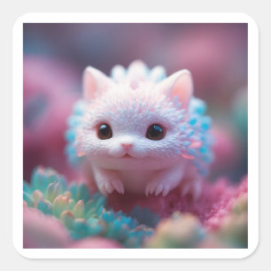 Cute Fantasy Creature Kawaii Magical Pet Square Sticker