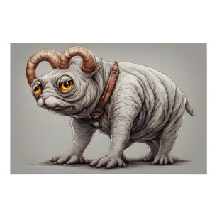Cute Fantasy Creature With Collar Poster