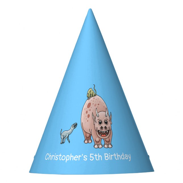 Cute Fantasy Dinosaurs  Party Hat (Front)