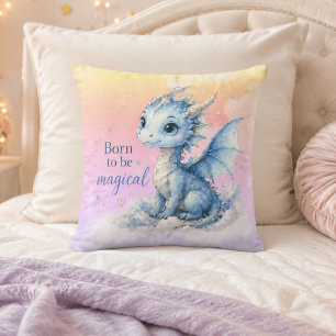 Cute Fantasy Dragon Born to Be Magical Cushion