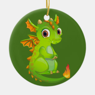 Cute Fantasy Dragon Ceramic Tree Decoration
