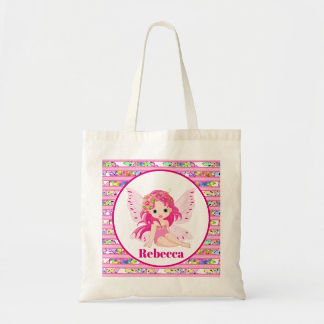Cute Fantasy Fairy add name tote (Front)