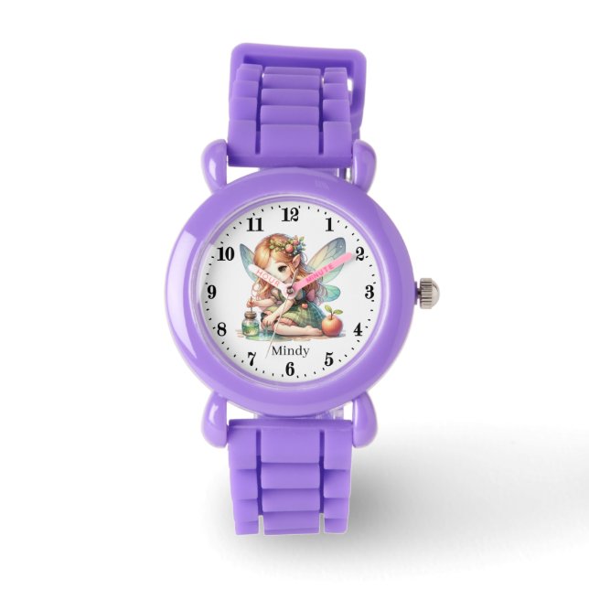 Cute Fantasy fairy add name Watch (Front)