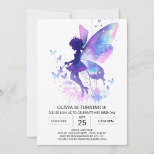 Cute Fantasy Fairy Birthday Invitation
