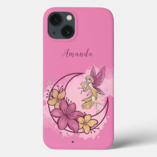 Cute Fantasy Fairy on the Moon, Custom Name  iPhone 13 Case