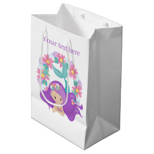 Cute fantasy mermaid customisable medium gift bag