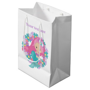 Cute fantasy mermaid customisable medium gift bag