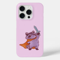 Cute Fantasy Racoon Warrior with Sword and Cape