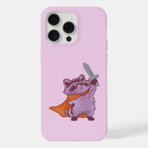 Cute Fantasy Racoon Warrior with Sword and Cape iPhone 15 Pro Max Case