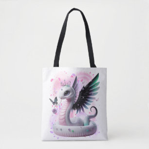 Cute fantasy snake tote bag