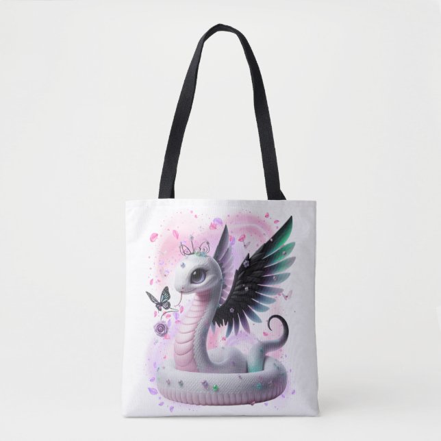 Cute fantasy snake tote bag (Front)